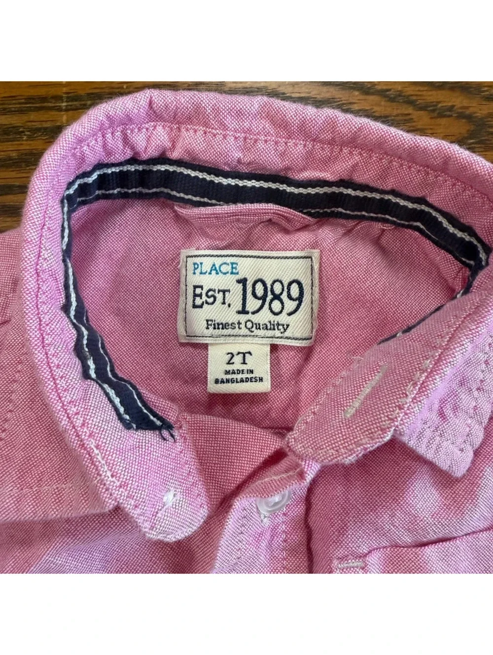 Children’s Places Toddler Boys Pink Button Down Shirt 100% Cotton Size 2T